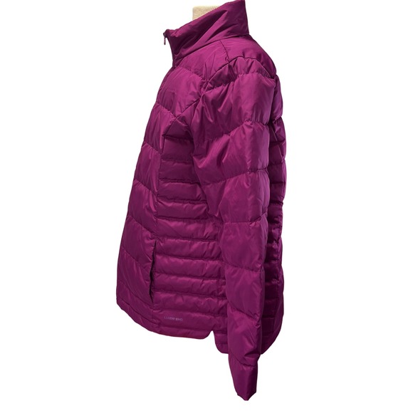 Lands End Down Puffer Jacket Womens XL Tall Magenta Pink Full Zip Pockets - Picture 4 of 15